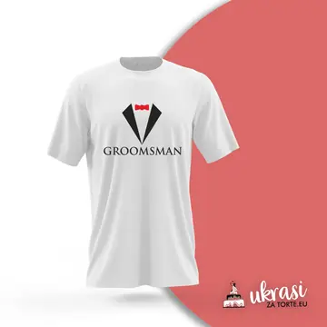 Majica Groomsman Gentleman Bijela