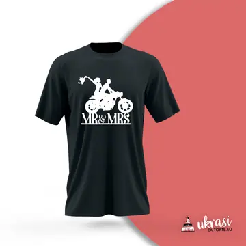 Majica Mr i Mrs Bike Crna