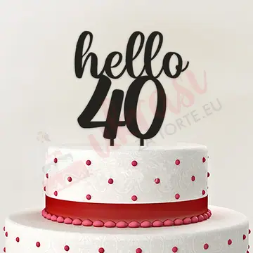 Toper Za Tortu Hello 40 Crni