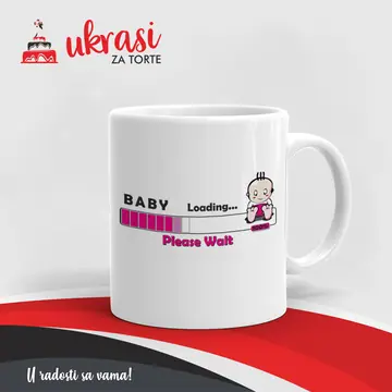 Bijela Šalica Baby Loading Roza