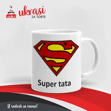 Bijela Šalica Superman Tata