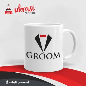 Bijela Šalica Groom Gentleman