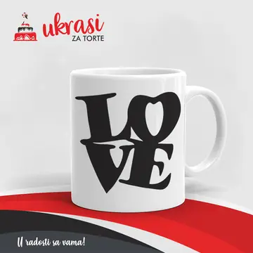 Bijela Šalica Love Cool Dizajn