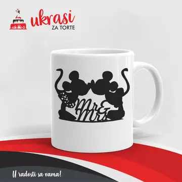 Bijela Šalica Mr I Mrs Mouse