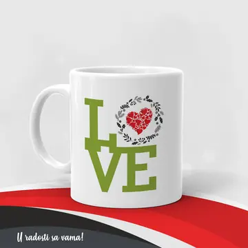 Love Božićna Šalica Zelena