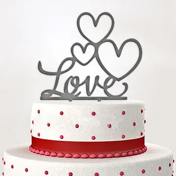 Toper Za Tortu Love Hearts Elegant