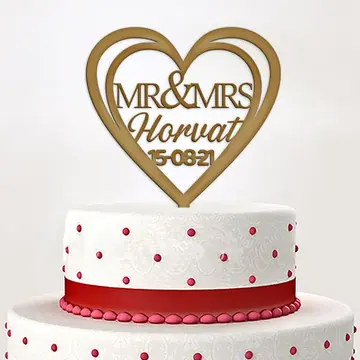 Toper Za Tortu Mr Mrs Heart