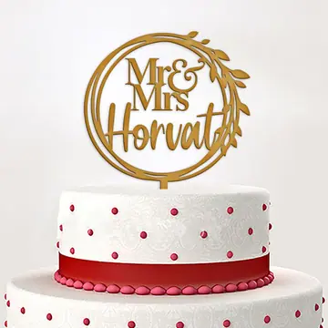 Mr Mrs krug sa lišćem
