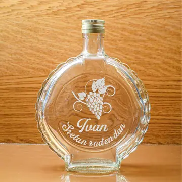 Staklena čutura sa motivom grožđa