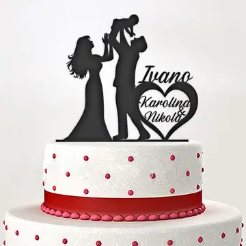 Wedding cake topper family