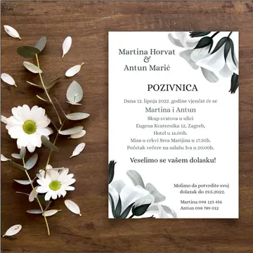 Pozivnica za vjenčanje White One