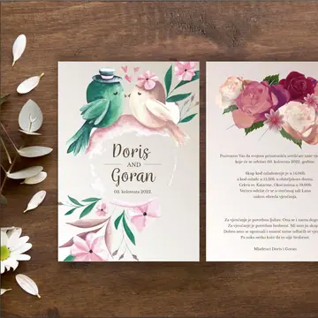 Pozivnica za vjenčanje birds