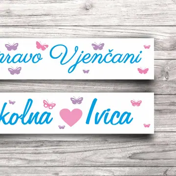 Svadbene auto tablice Blue Elegant