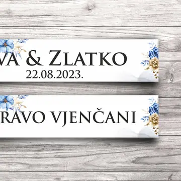 Svadbene auto tablice Blue Elegant