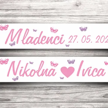 Svadbene auto tablice Butterfly