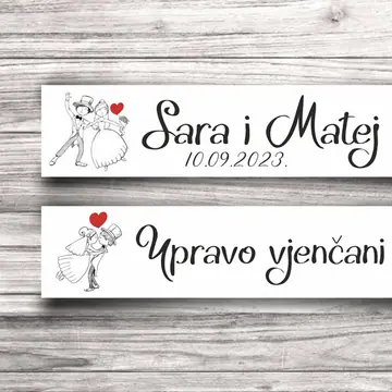 Svadbene auto tablice Cartoon