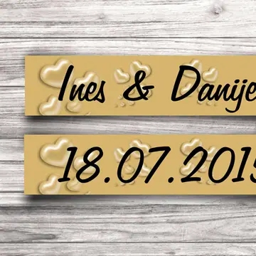 Svadbene auto tablice Gold