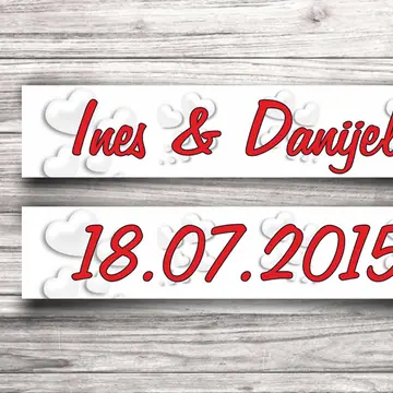 Svadbene auto tablice Love Heart