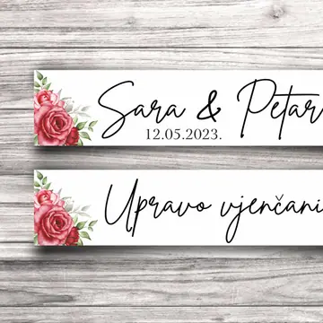 Svadbene auto tablice Rose