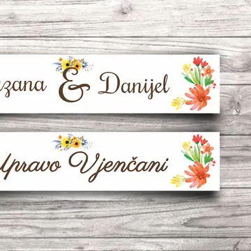 Svadbene auto tablice White Flover