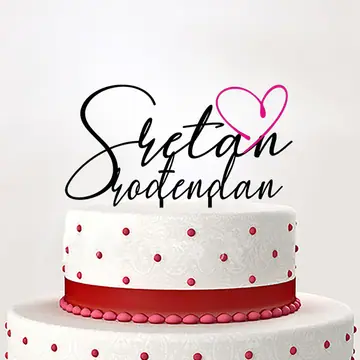 Toper sretan rođendan sa srcem u dvije boje