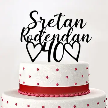 Topper sa dva srca i brojem
