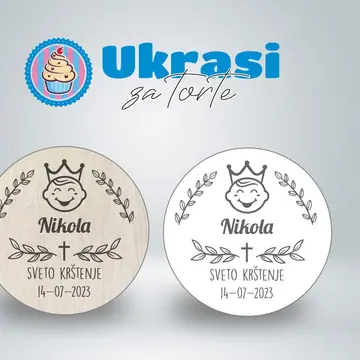 Drveni magnet sveto krštenje princess