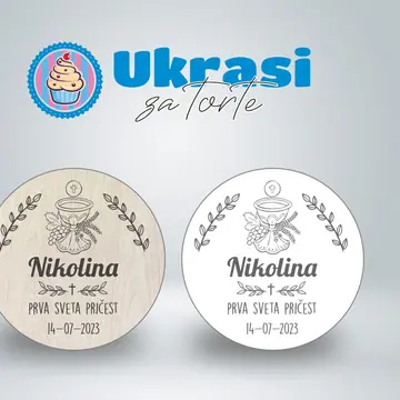 Drveni magnet prva sveta pričest kalež