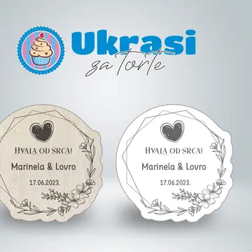 Drveni magnet za vjenčanje flowers