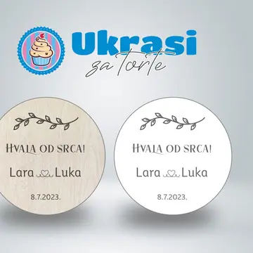Drveni magnet za vjenčanje simple