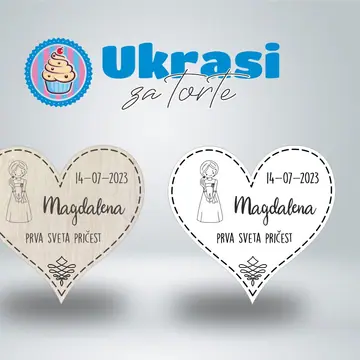 Drveni magnet prva sveta pričest djevojčica