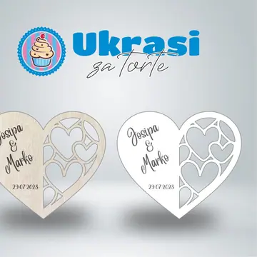 Drveni magnet za vjenčanje love