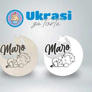 Drveni magnet sveto krštenje sleeping baby