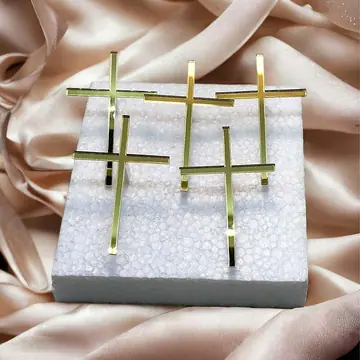 Ogledalo zlatni križići akril set 5 komada 4cm visine