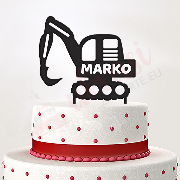 Toper Za Tortu Bager Sa Imenom