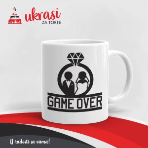 Bijela Šalica Game Over Ring